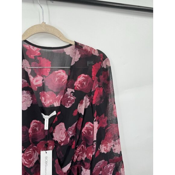 BCBGeneration Floral  Romper Women S Black Red Witchy Vampire Whimsigoth NEW - Picture 10 of 10